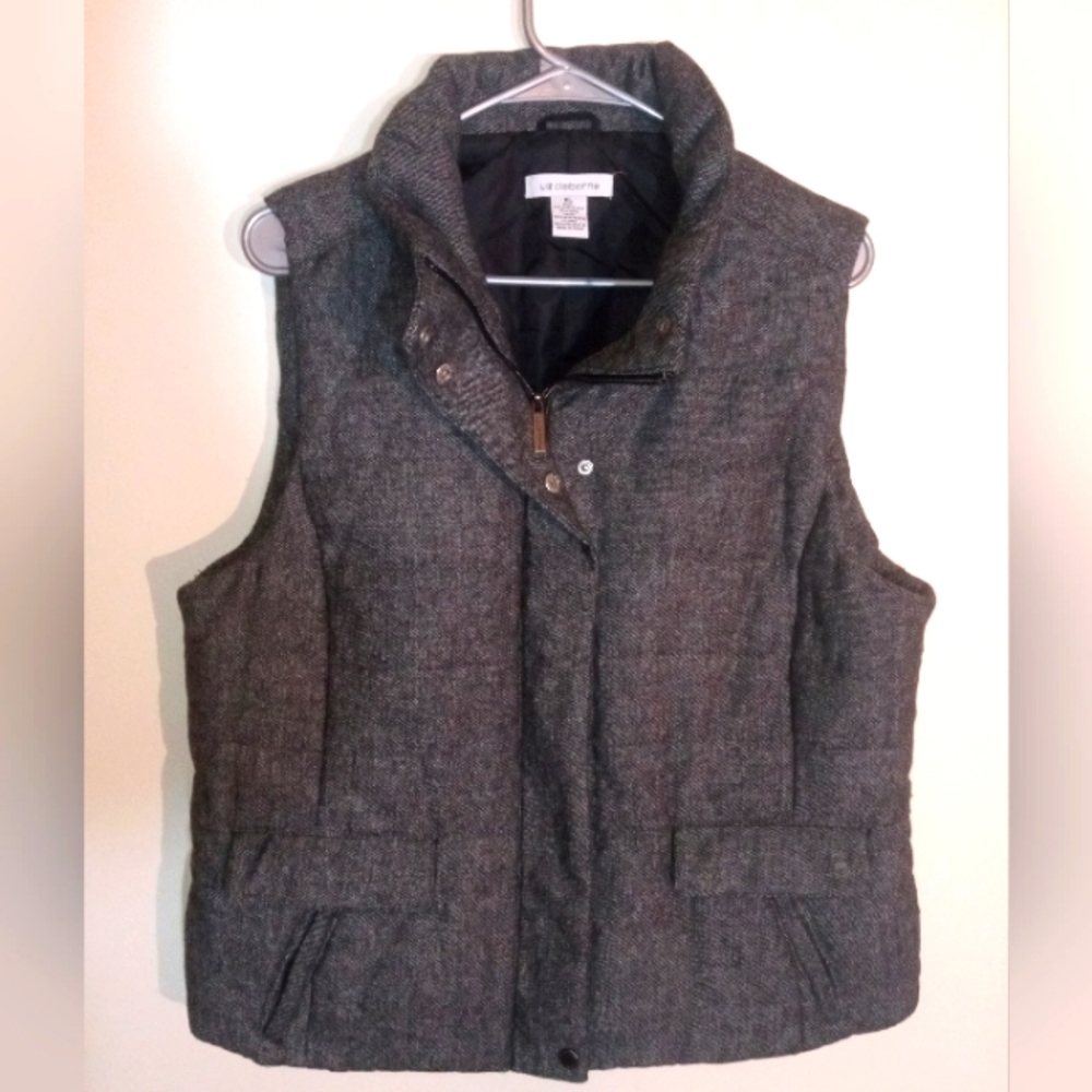 LIZ CLAIBORNE POLYESTER/WOOL GRAY/BLACK VEST SIZE XL